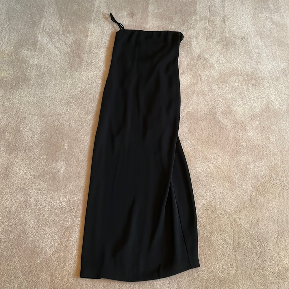 David Meister black one strap dress